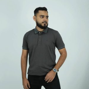 Soft Cotton Polo Shirt - Deep Ash (Sabr)